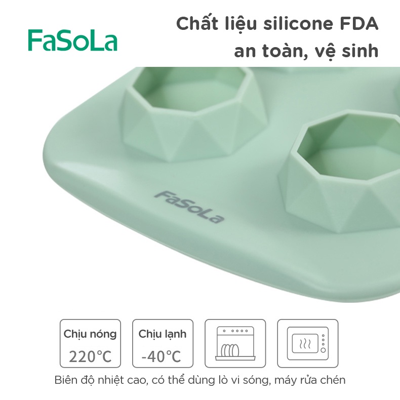 Khay làm đá, chocolate Silicon loại tròn, ngôi sao, kim cương FASOLA FSLJY-305