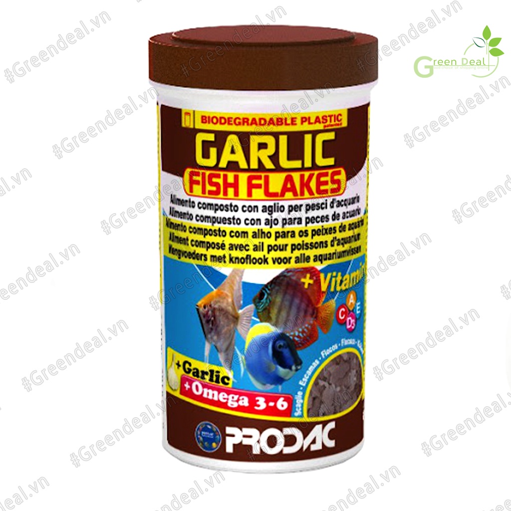 PRODAC - Garlic Fish Flakes  | Thức ăn khô có tinh chất tỏi cho cá cảnh thủy sinh