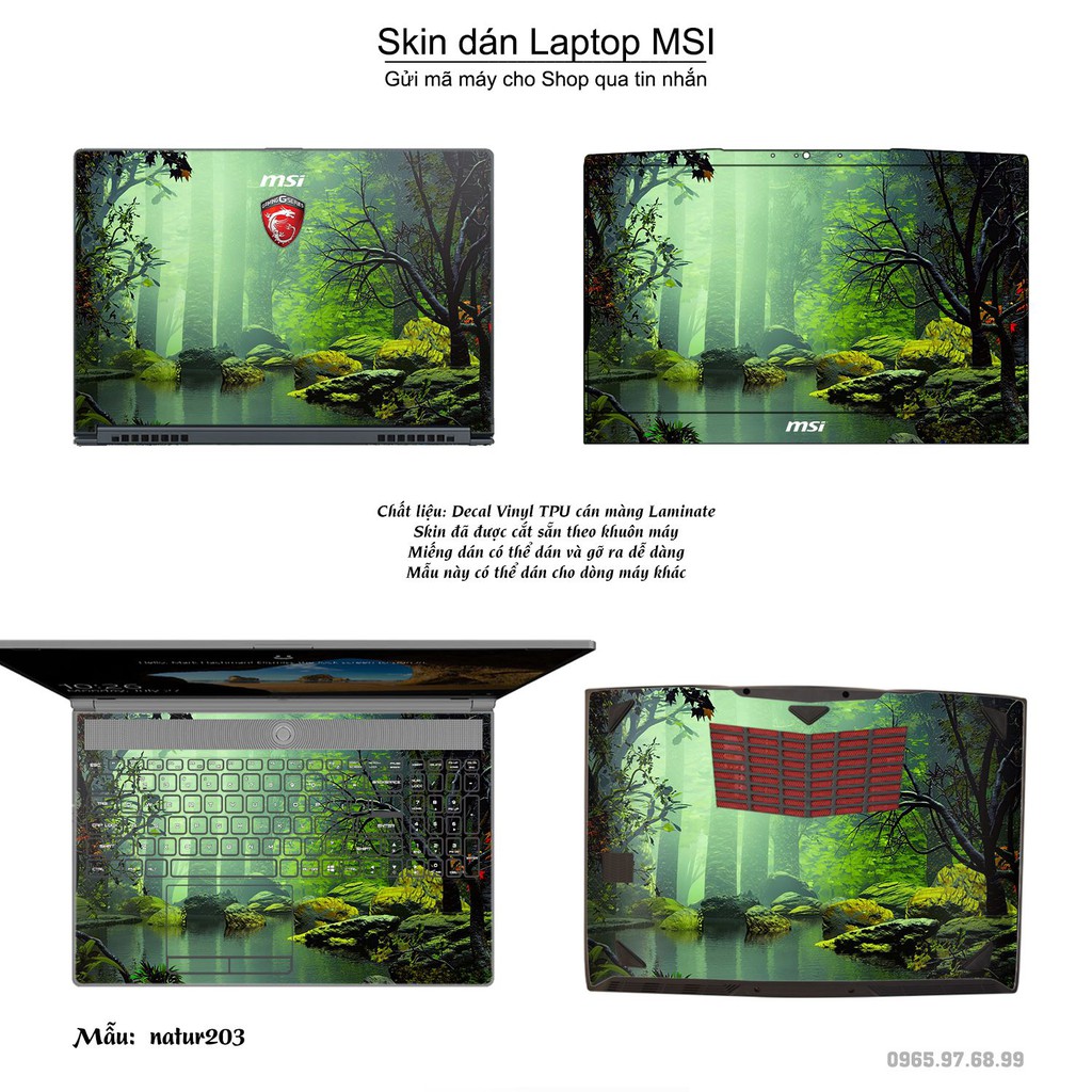 Skin dán Laptop MSI in hình thiên nhiên nhiều mẫu 7 (inbox mã máy cho Shop)