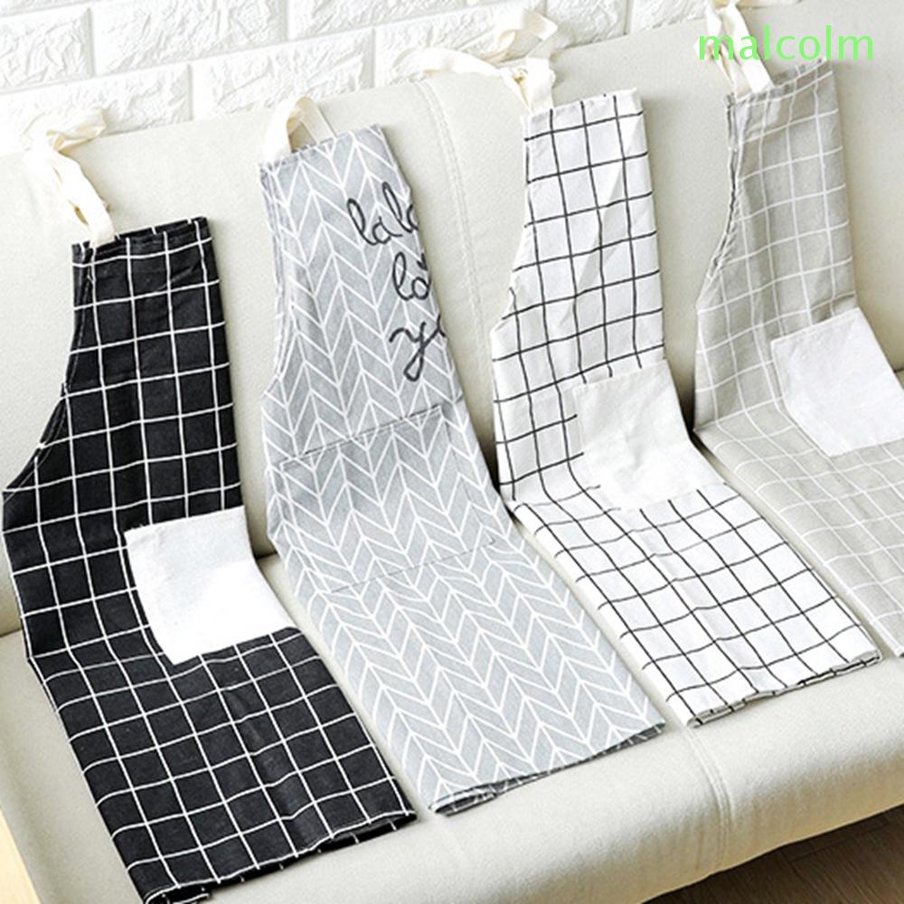 1 Tạp Dề Nấu Ăn Bằng Cotton Lanh Họa Tiết Kẻ Sọc Cho Nữ