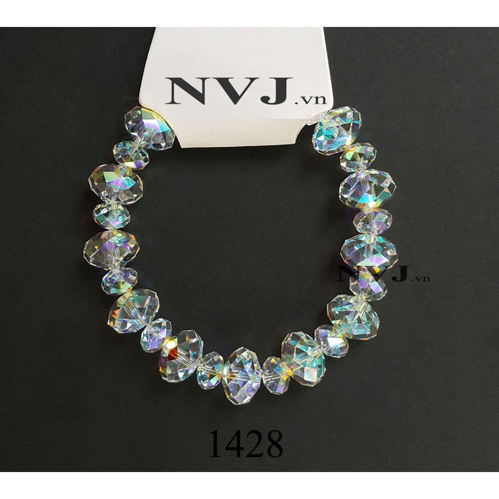 Chuỗi mân côi pha lê Swarovski hạt bánh cam 12ly & 8ly siêu lấp lánh sang trọng 5040 001AB briolette