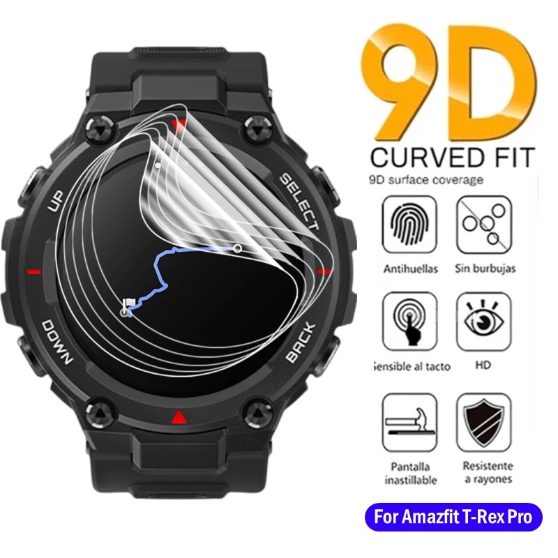Kính Cường Lực Trong Suốt Bảo Vệ Màn Hình Chống Sốc Không Để Lại Dấu Vân Tay Cho Huami Amazfit T-Rex Pro