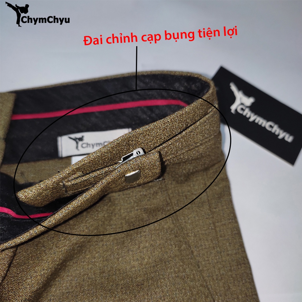 Quần Âu Trung Niên Cao Cấp Nam Ống Suông ChymChyu Cho Người Trung Tuổi Màu Nâu