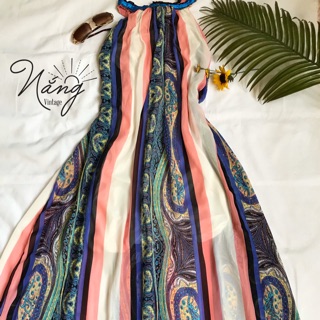 Đầm maxi dáng suông voan lụa