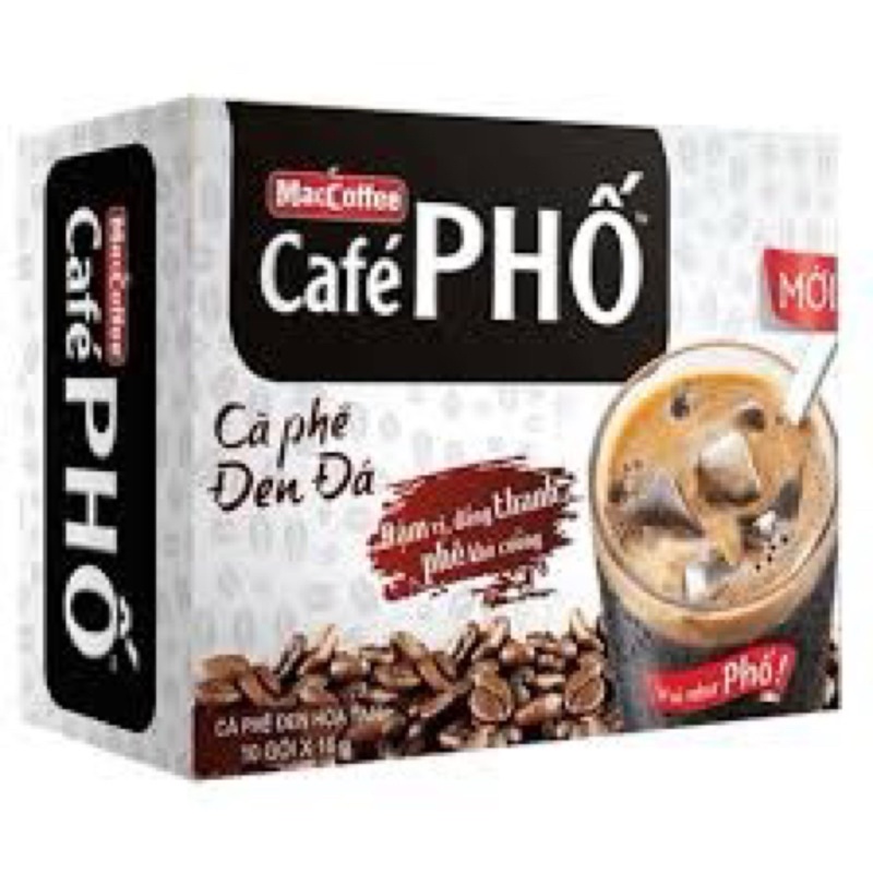 Cà Phê Phố Đen đá hộp 10 gói x 16gr