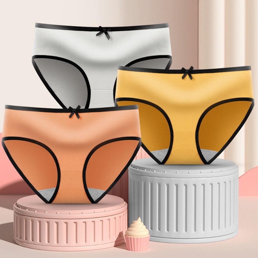 Quần lót nữ kháng khuẩn cạp vừa co dãn 4 chiều, Quần chíp nữ đính nơ dễ thương và quyến rũ JOCOSI B02