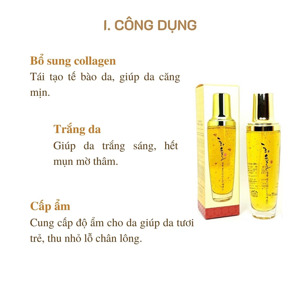 ( Hàng chính hãng ) Tinh chất vàng 24K Lebelage Heeyul Premium Gold 130ml, Serum dưỡng trắng dưỡng ẩm Hàn Quốc