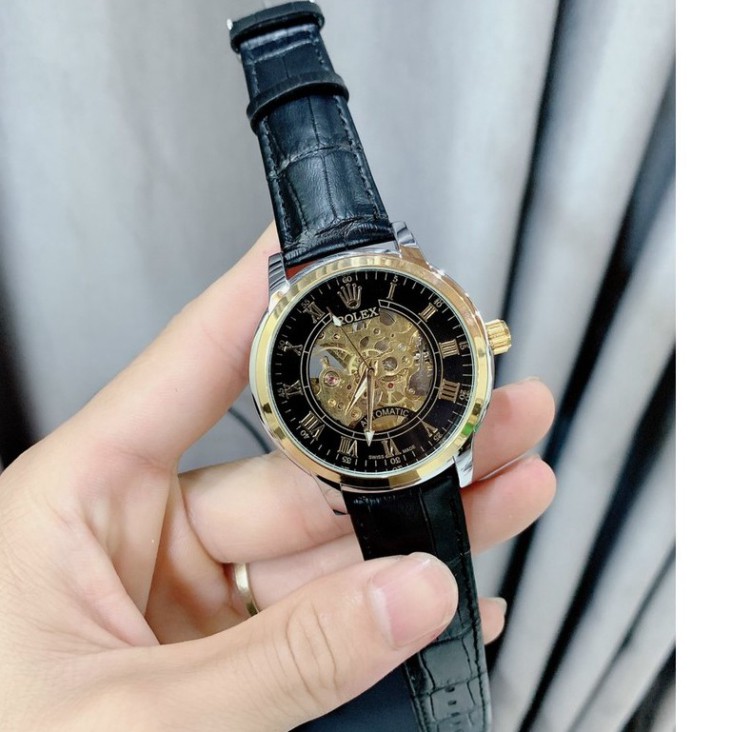 Đồng hồ dây da Rolex cơ - fullbox ảnh thật 100% - bảo hành 12 tháng
