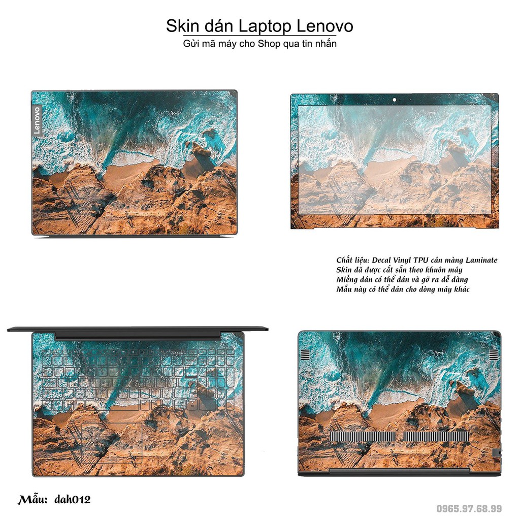 Skin dán Laptop Lenovo in hình vân đá (inbox mã máy cho Shop)