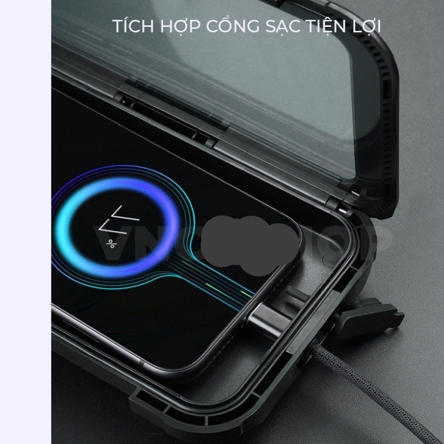 Kẹp giá đỡ điện thoại xe máy gắn chân gương, kẹp điện thoại để trên cho xe máy chống nước đi mưa M3A