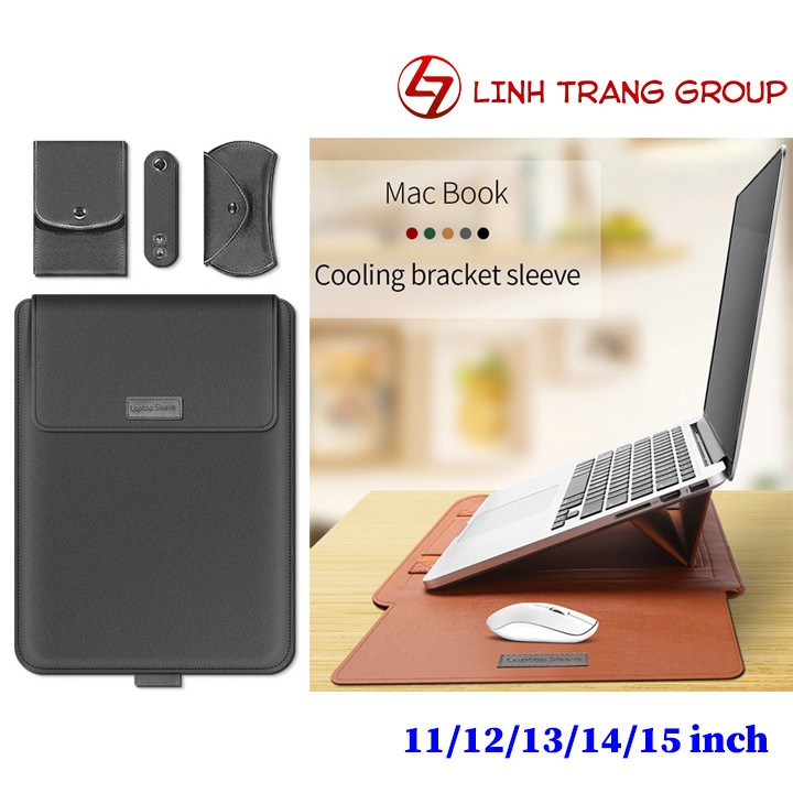 Túi đựng nhiều tính năng chất liệu PU cho laptop, MacBook - Oz137