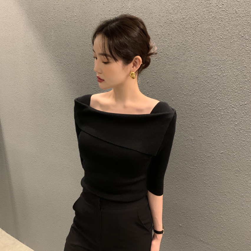 Áo Dệt Kim Tay Ngắn Dáng Ôm Thời Trang Dành Cho Nữ 51752