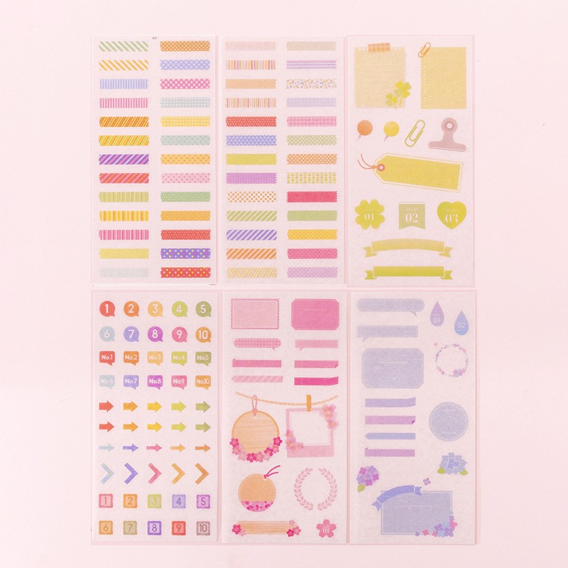 Bộ sticker hình CƠ BẢN trang trí sổ tay