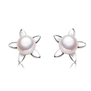 Bông tai ngọc trai 5 ngôi sao thời trang 6-7mm aaaa