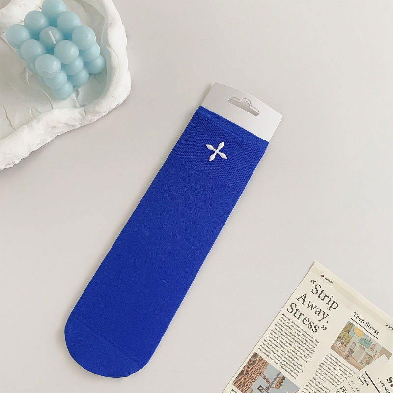 1 Đôi Vớ Ống Chân Đan Chéo Thêu Hoa Thoáng Khí Giữ Ấm Kiểu Nhật Bản Xixi