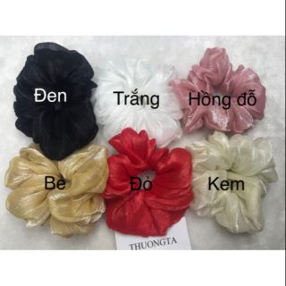 Cột tóc vải xước - Chun cột tóc scrunchie - đồ cột tóc scrunchies - chun cột tóc vintage nhiều màu