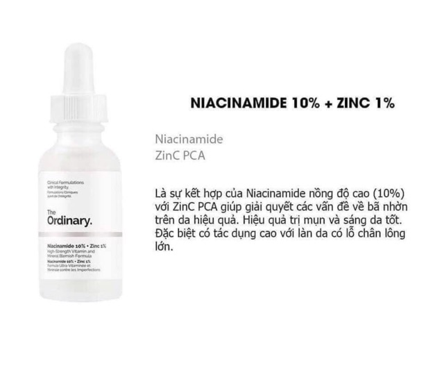 Tinh chất Niacinamide 10% + Zinc 1% - The Ordinary