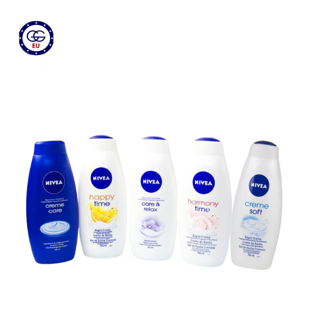 Sữa Tắm Nivea cấp ẩm, làm sáng, mịn da, chiết xuất thiên nhiên, nội địa Châu Âu, GGEU