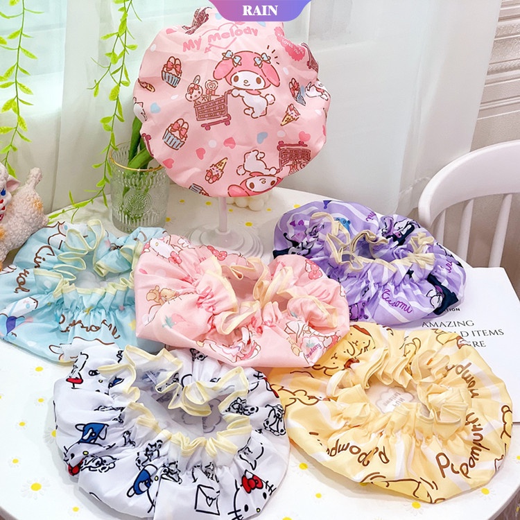SANRIO Mũ Trùm Đầu Chống Thấm Nước Chống Dầu Họa Tiết Hoạt Hình Cinnamoroll Melody Kuromi Hello Kitty