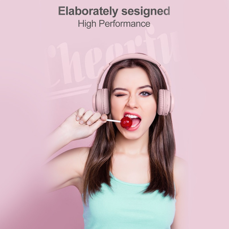 Tai Nghe Chụp Tai Không Dây Bluetooth Có Âm Lượng Lớn Màu Xanh Dương Cho Bé Trai Và Bé Gái