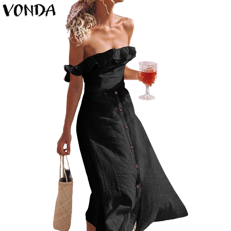 Đầm Maxi VONDA Trễ Vai Phong Cách Bohemian