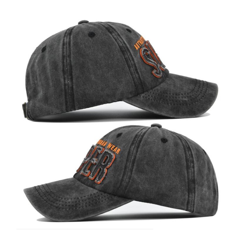 Mũ lưỡi trai cotton phối hình thêu cổ điển cá tính cho nam nữ