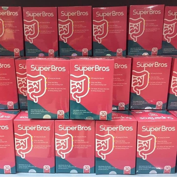 SuperBros - Bổ sung lợi khuẩn cân bằng hệ tiêu hóa, giảm tiêu chảy, táo bón, đầy bụng khó tiêu (30 gói)