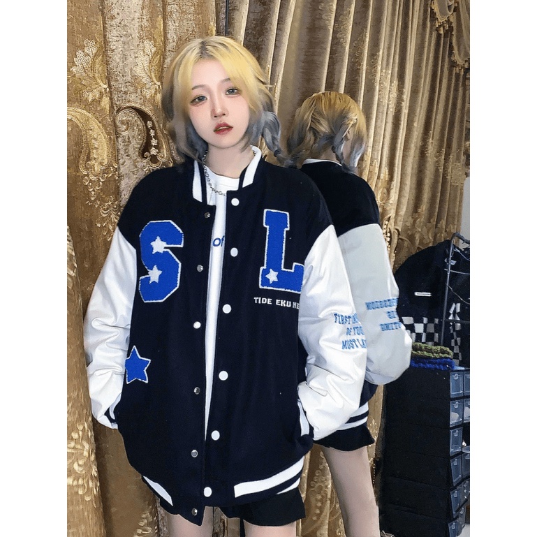 Áo Khoác Nữ Bomber LS Phong Cách Bóng Chày Chất Nỉ Thoáng Mát Form Rộng Che Nắng Thoải Mái Vận Động NEW UNISEX