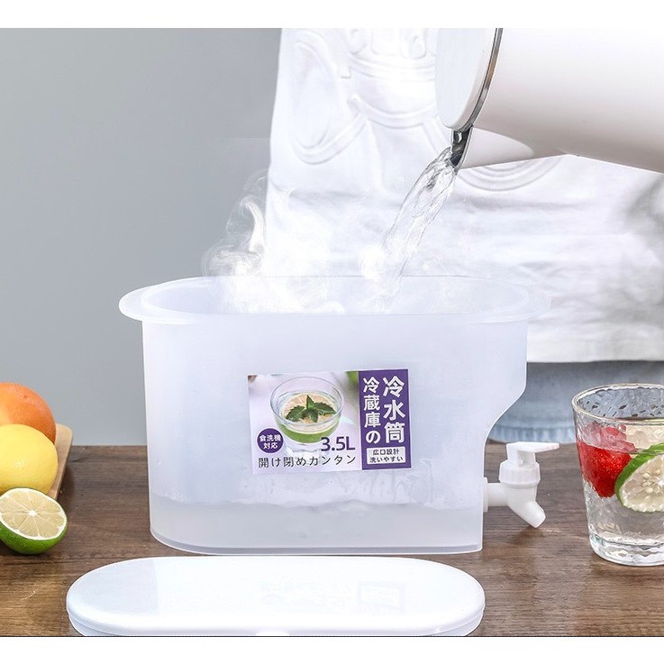Bình Đựng Nước Để Tủ Lạnh 3.5L Chất Liệu Nhựa PP Cao Cấp Chịu Nhiệt Và Lực Va Đập Tốt Kèm Vòi Nước Tiện Lợi Kotic_shop