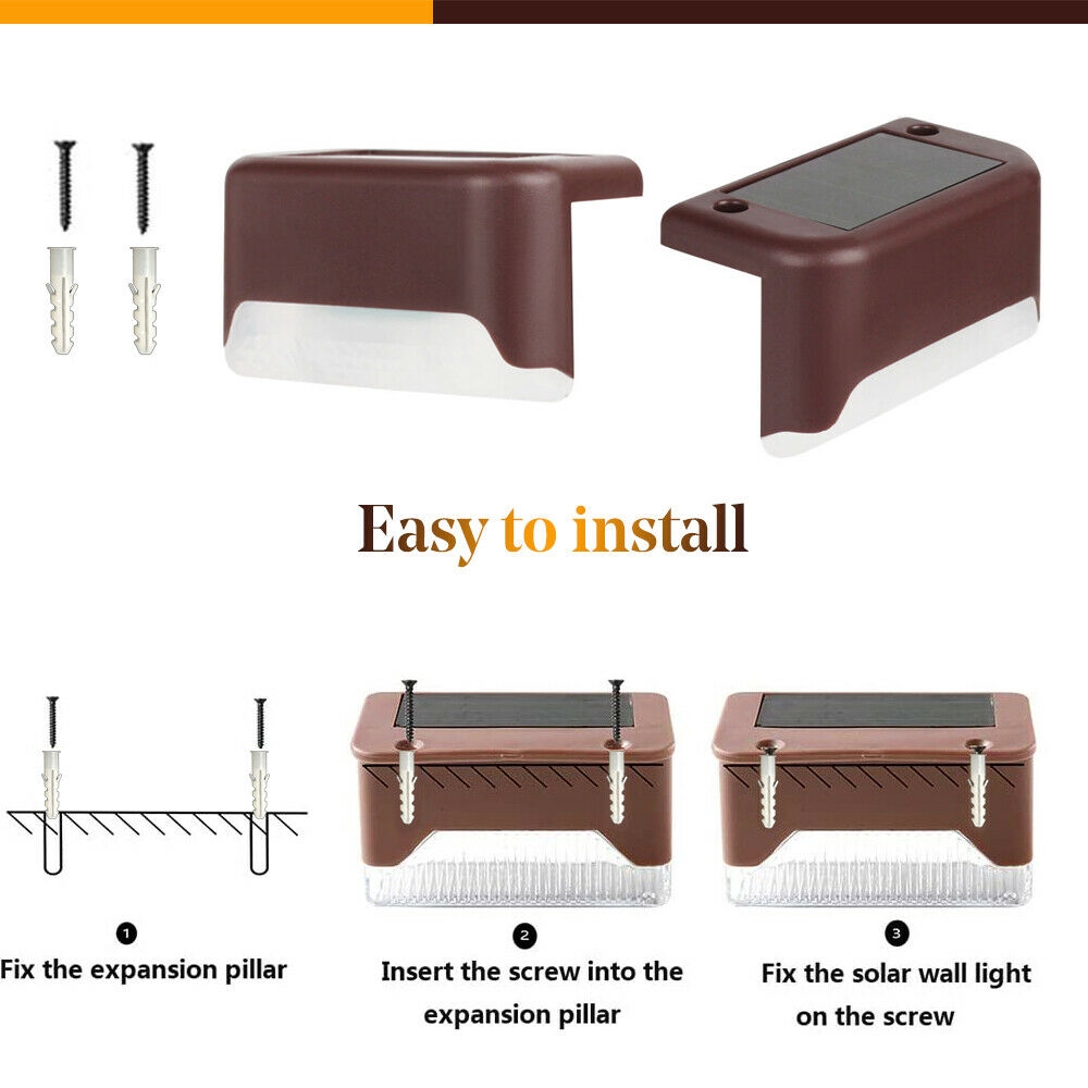 Bộ 4 Đèn Led Tròn Năng Lượng Mặt Trời Chống Thấm Nước Cho Cầu Thang Sân Vườn Đa Năng