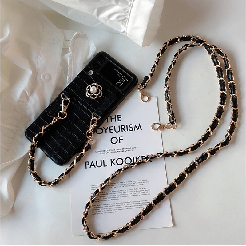 Bao Da Điện Thoại pu Họa Tiết Da Cá Sấu Cho samsung galaxy z flip 5 4 3 flip3 flip4 zflip5 5g Ốp