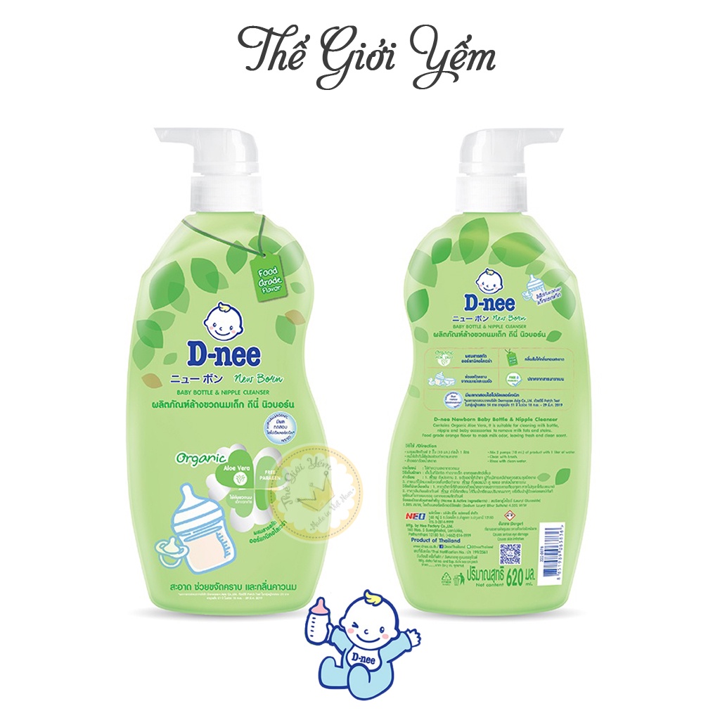 Nước rửa bình sữa Dnee Organic 600ml 620ml mới