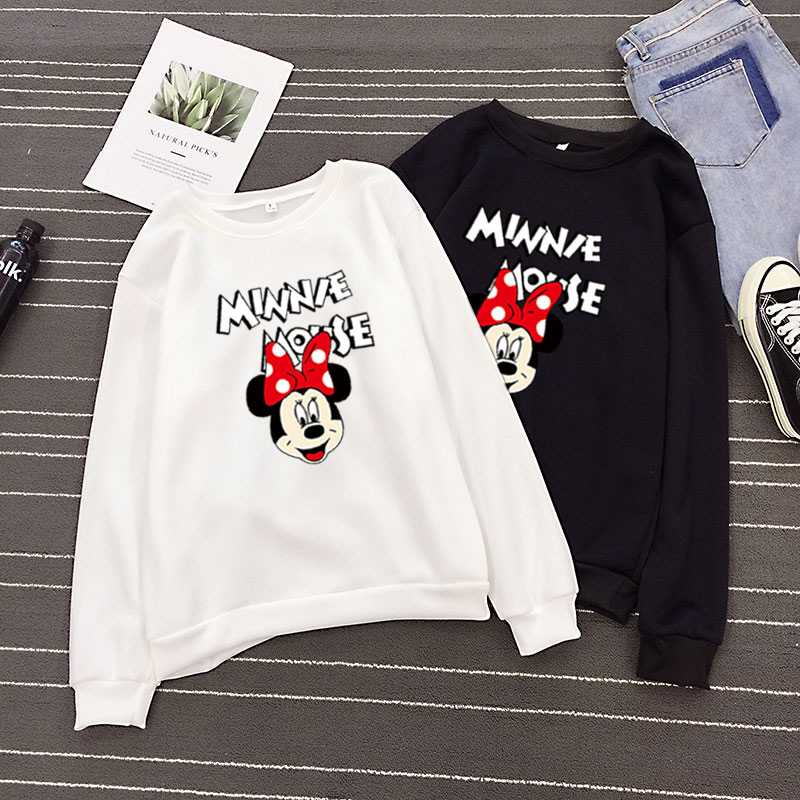 Áo Thun Thể Thao Tay Dài Cổ Tròn In Hình Chuột Mickey Disney Dày Dặn Thời Trang Cho Nam Và Nữ