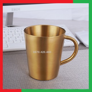 Cốc Uống Nước Inox Màu Vàng Giữ Nhiệt, Ly Inox Uống Nước Giữ Nhiệt Bằng Inox 304,An Toàn Cho Sức Khỏe,Dùng Uống Cafe Trà