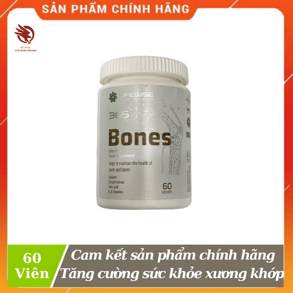 [ CHÍNH HÃNG ] - Lifewise #365 Bones , Hỗ trợ Tăng cường sức khỏe cho xương khớp, giúp khớp khỏe mạnh - Chai 60 viên