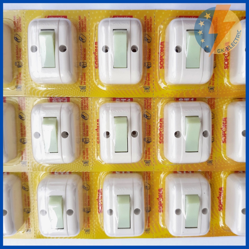 Công tắc Sopoka gắn nổi dạ quang 5A-250V
