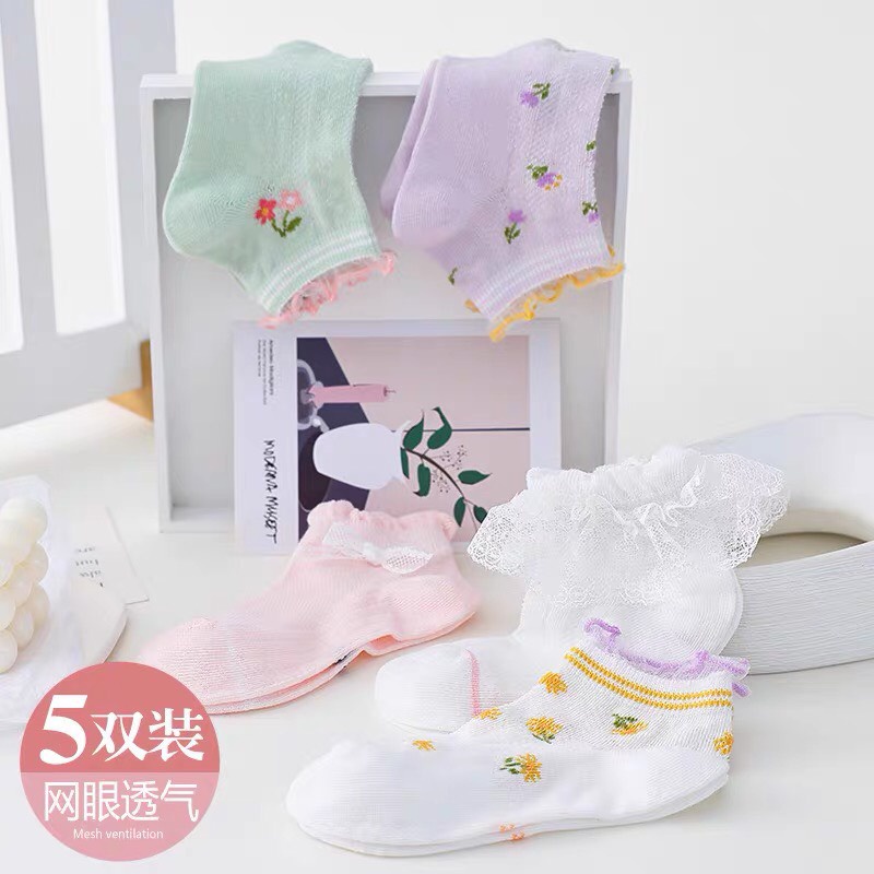Set 5 Đôi Tất Cottong Cao Cổ Cho Bé Trai, Bé Gái Từ 1 Đến 12 Tuổi