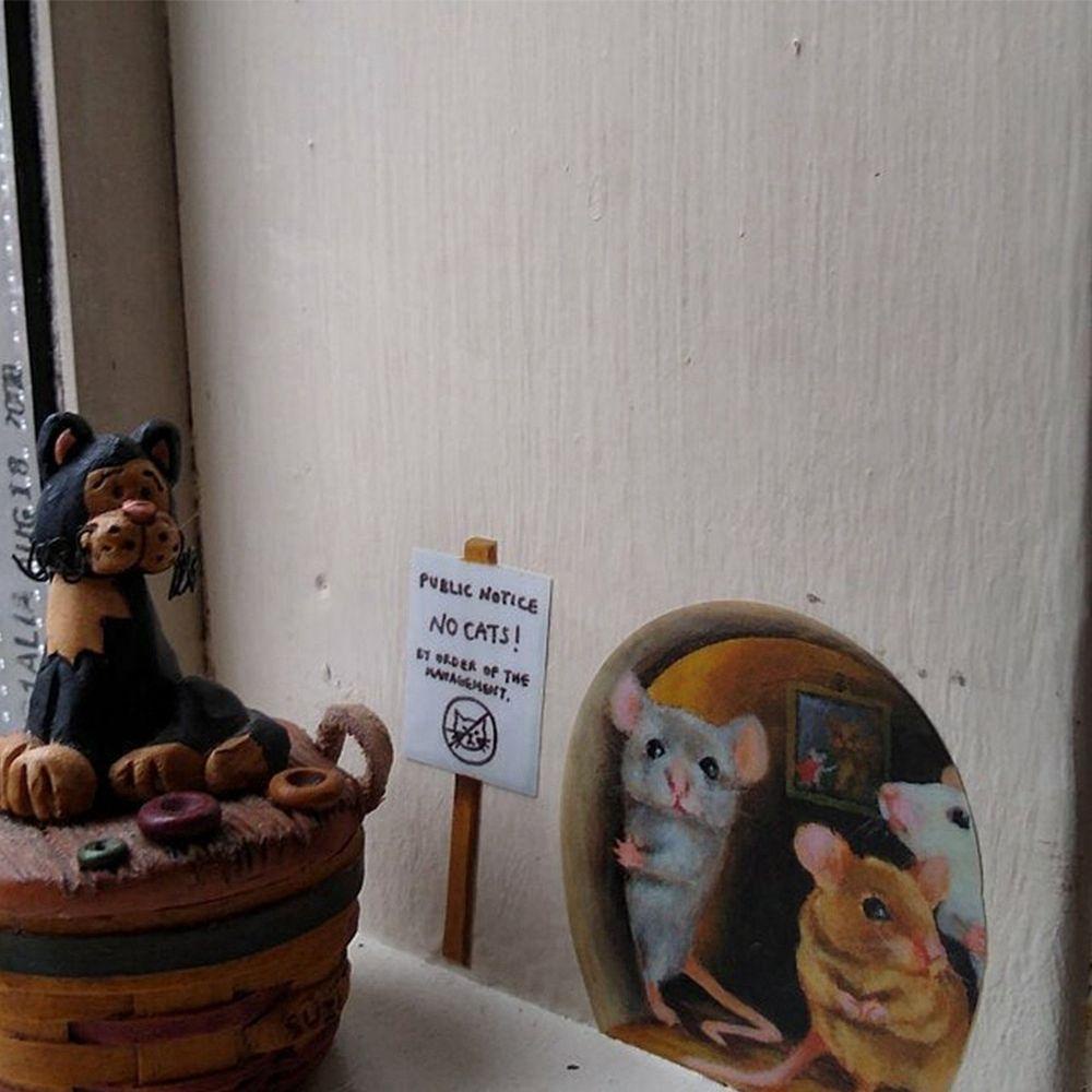 Miếng Dán Tường Vinyl Hình Lỗ Chuột 3D DIY Trang Trí Nhà Cửa Nhà Bếp Phòng Ngủ
