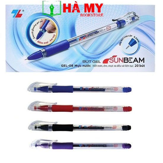 [Hỏa Tốc] Bút Gel B-08 Sunbeam Thiên Long Màu Xanh-Đỏ-Đen - Nhà Sách Hà My