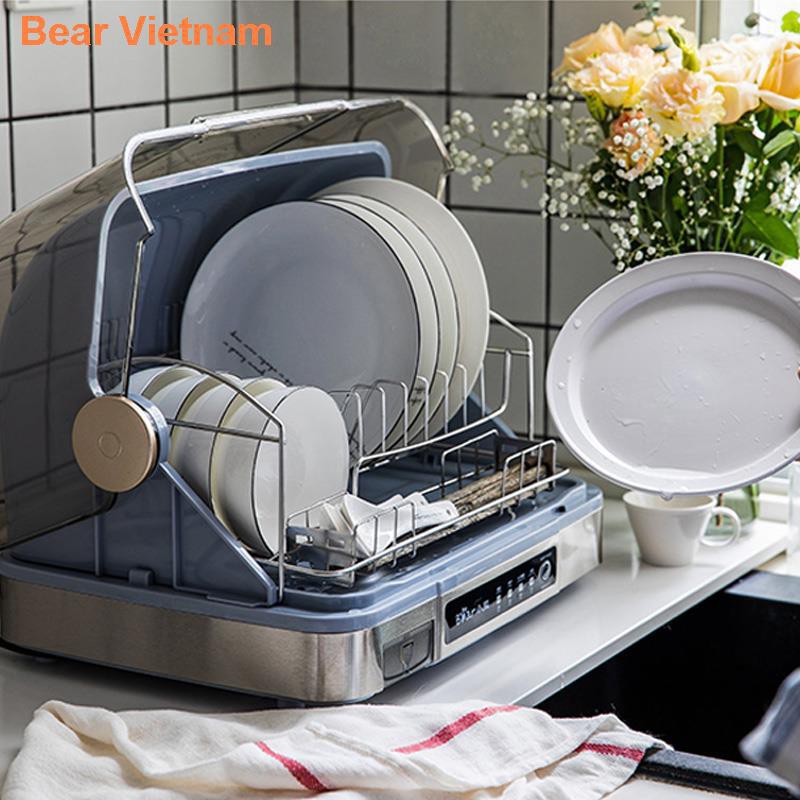 Bear khử trùng tủ bếp gia đình thẳng đứng máy sấy bát nhỏ và đũa để bàn bộ đồ ăn bằng tia cực tím