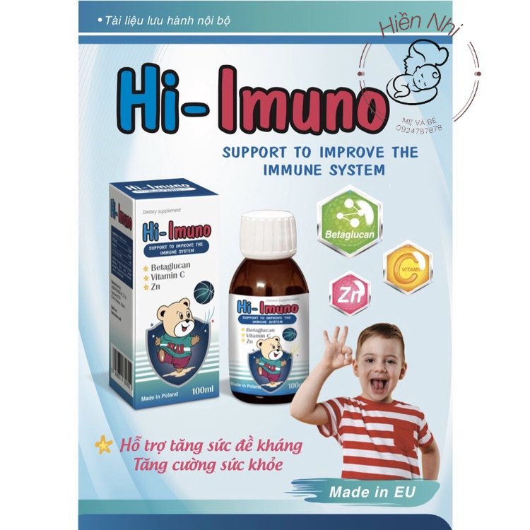 Siro Tăng đề kháng Hi Imuno 100ml,tăng cường sức đề kháng cho cơ thể - nhập khẩu chính hãng