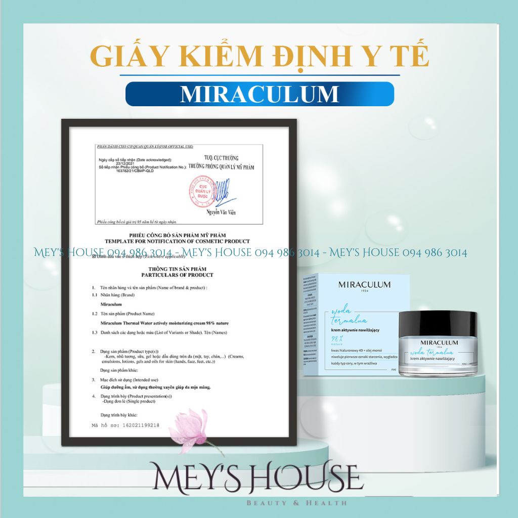 Kem Dưỡng Da Ban Đêm Miraculum Thermal Water Active Phục Hồi Da Chống Lão Hoá 50ml