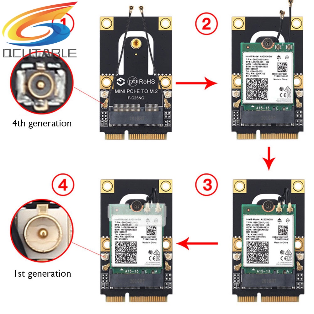 Mô đun chuyển đổi thẻ M.2 Key sang Mini PCI-E không dây NGFF WiFi Bluetooth