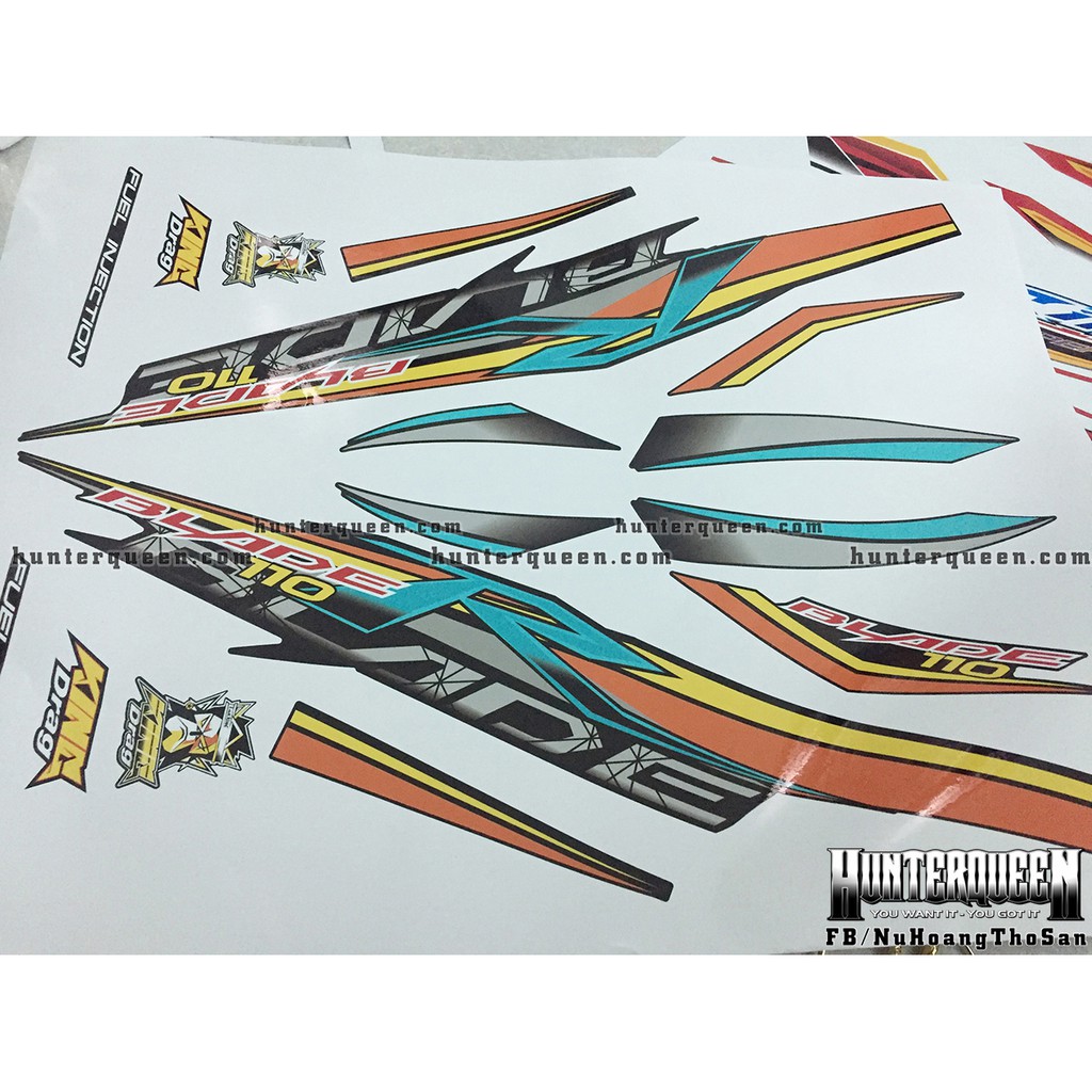 Tem rời xe Blade đen. Decal tem chế đẹp, chất lượng cao, thiết kế theo yêu cầu. Sắc nét, bền màu, chống nước