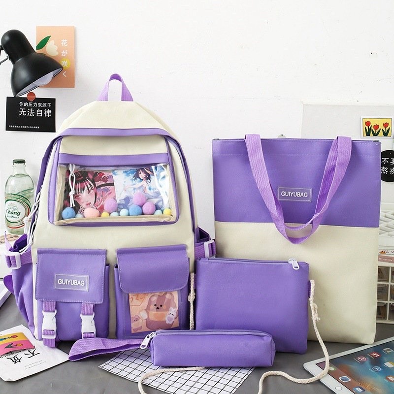 BALO 4 MÓN THỜI TRANG NAM NỮ ĐI HỌC - GUIYUBAG MICA HỘP