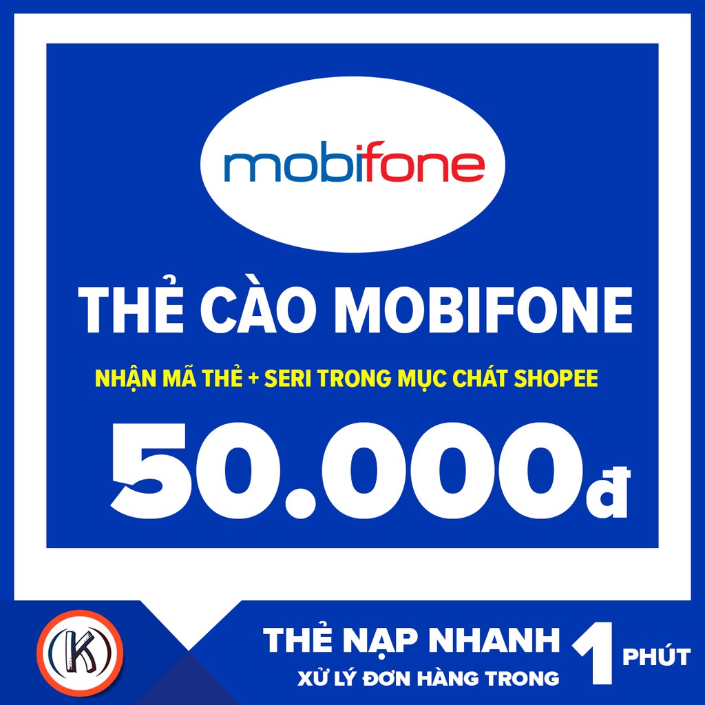 Thẻ cào mobifone 50k (Nhận mã thẻ + seri trong mục chát SHOPEE)