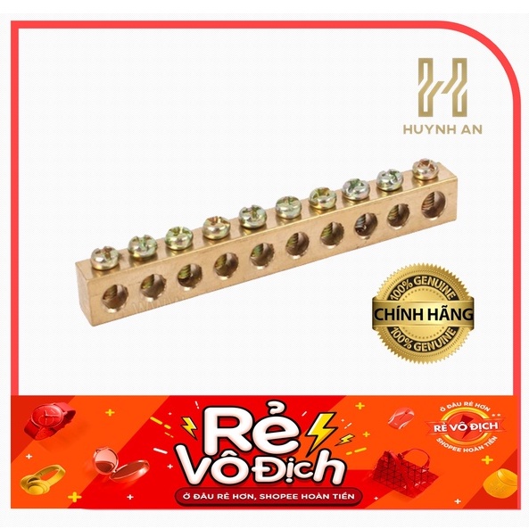 Thanh đồng trung tính 16A, thiết bị phụ kiện tủ điện 12P, 18P, 22P