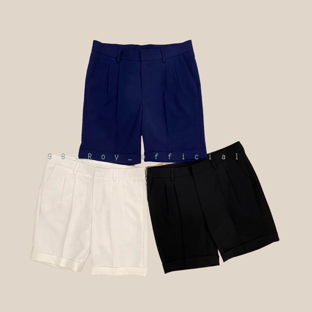 Quần short nam xếp ly, gấu lật, chất liệu cao cấp hàng may đo thiết kế