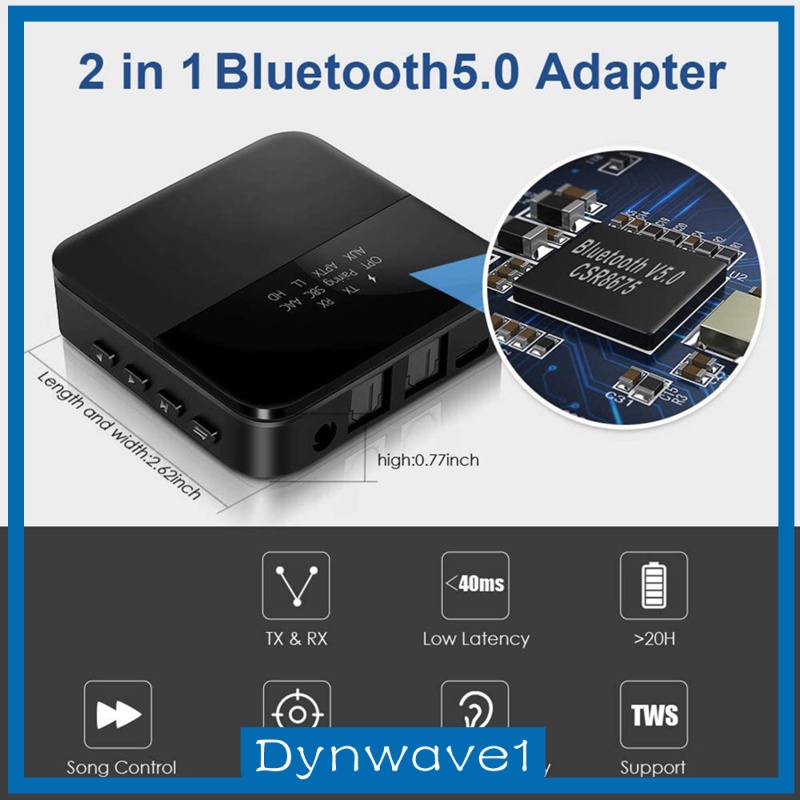 Bộ Chuyển Đổi Thu Phát Âm Thanh Bluetooth 5.0 2 Trong 1 Cho Xe Hơi / Tv