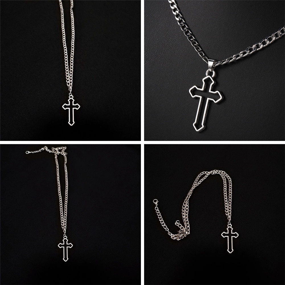 Dây chuyền dài mặt thánh giá phong cách gothic đường phố mới cho cặp đôi